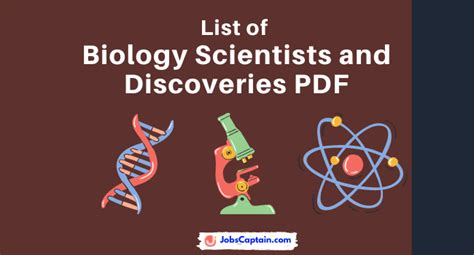 New discoveries in the field of Life sciences, genetics, microbiology, botany, zoology and biotechnology takes place in our day-to-day life. . List of biology scientists and their discoveries pdf in hindi